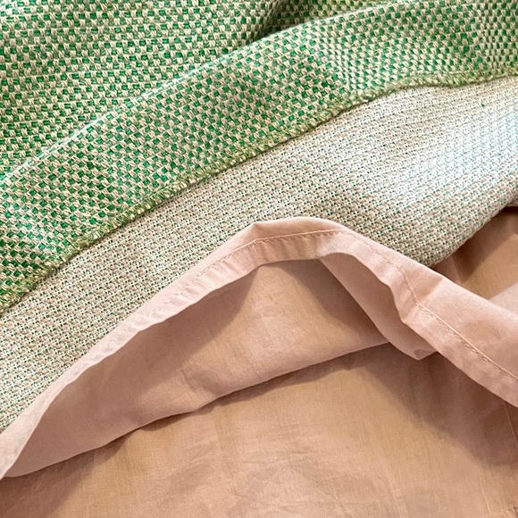 Banana Republic Woven A-Line Sleeveless Dress Green Beige Size 4 EUC - Picture 5 of 7